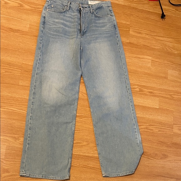 rag & bone THE LOGAN Light Blue Mid-Rise Wide Leg Jeans 28 - Picture 6 of 6